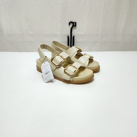 Time And Tru Dad Buckle Slingback Sandal Size 9 Bone Color Adjustable Strap NWT - Picture 1 of 9